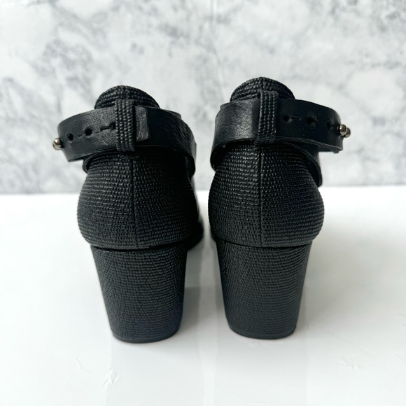 Freda Salvador Say Black Cut Out Ankle Strap Booties Size 6 - Picture 6 of 10